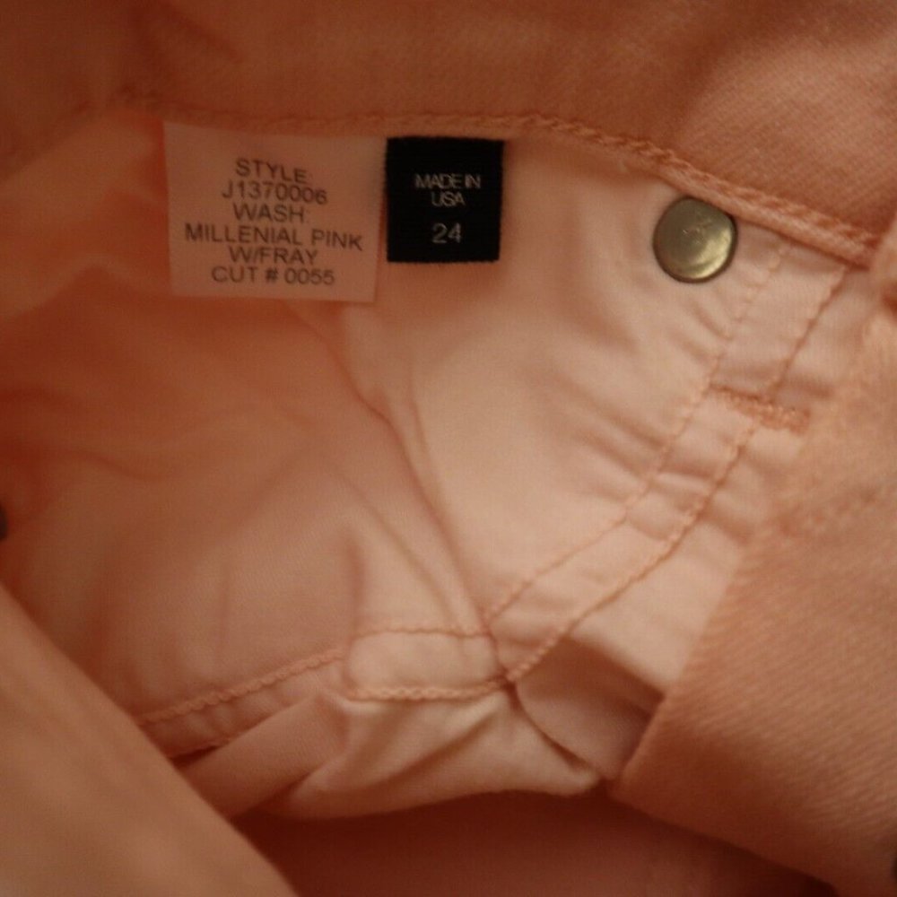 Veronica Beard Pink Jeans Debbie 10" Skinny Button Fly Size 24/25 Waist New Tag - Picture 6 of 6